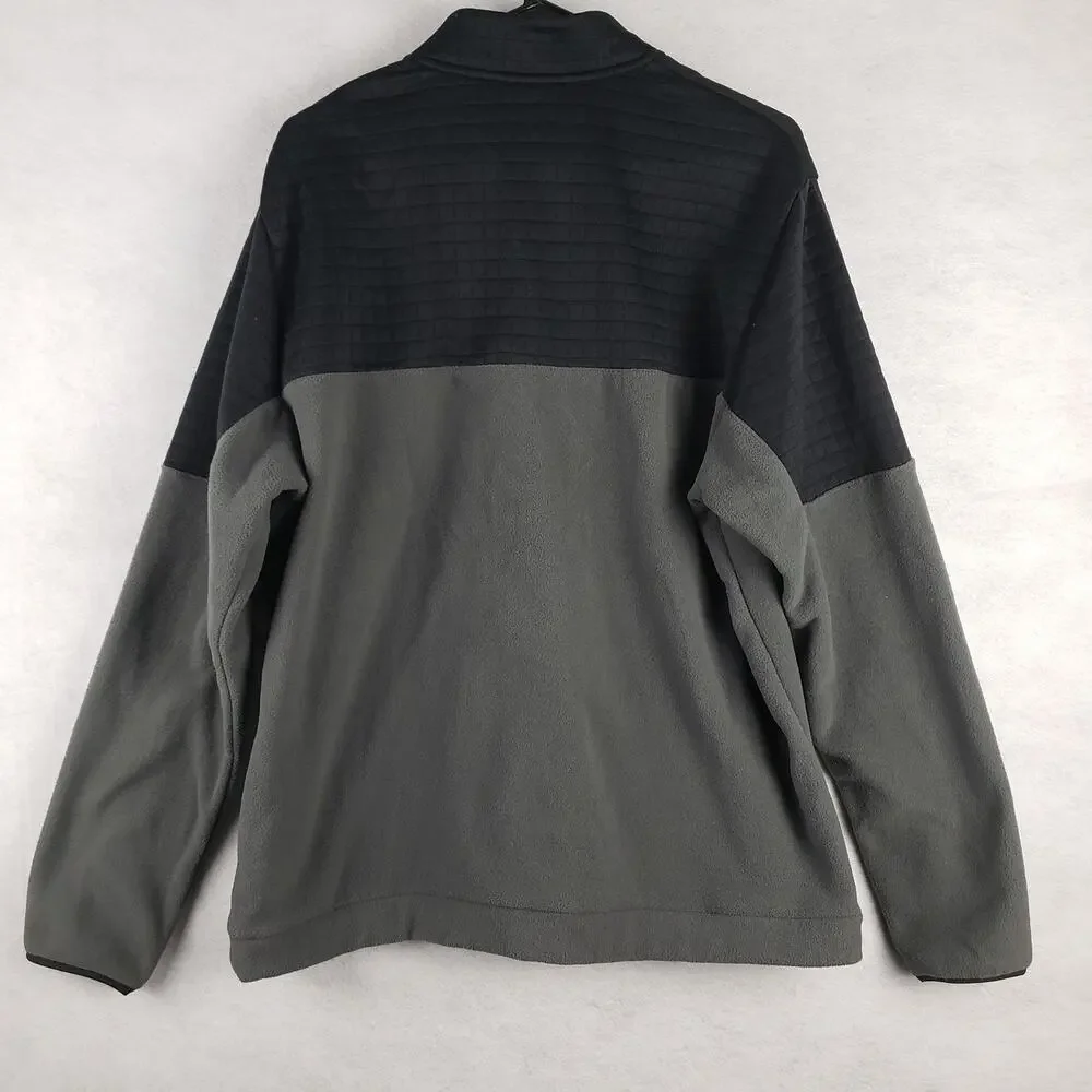 Adidas Men's XL Colorblock 1/4 Zip Sweater Gray Black Golf‎ DWR Water Repellant